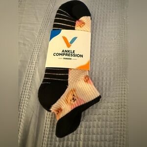 Viasox teddy Bear Black and Pink Ankle Compression Socks size M/L